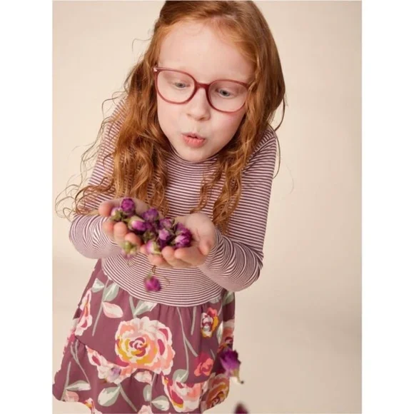 Tea Collection Tiered Skirted Twirl Dress in Turkish Rose print-Size 5 - Picture 8 of 8